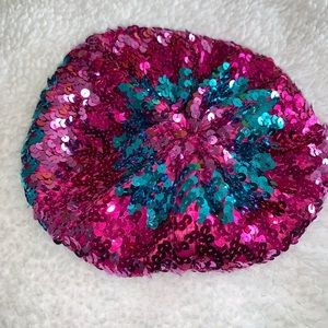 Toddler sequin beret style hat